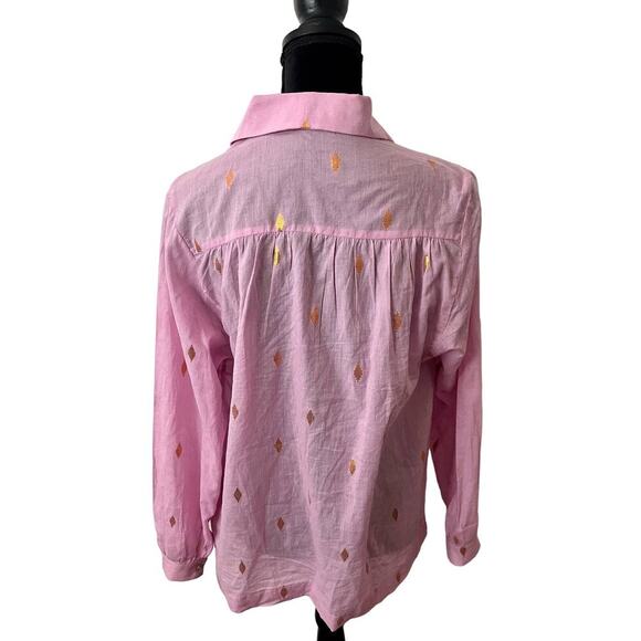 Alix of Bohemia Antigone Pink Jamdani Shirt - Small - Picture 4 of 5